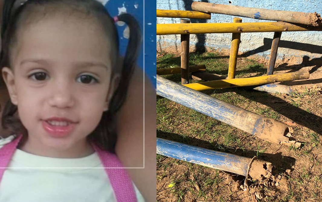 Menina de 3 anos morre após brinquedo de parquinho cair sobre ela