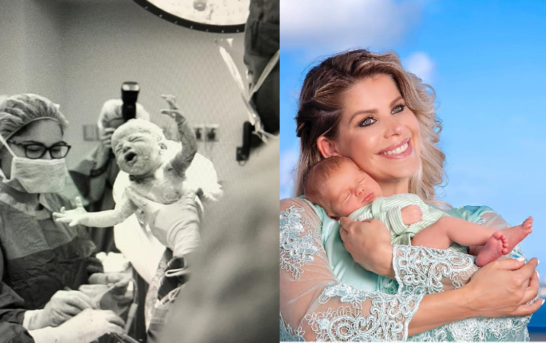 Karina Bacchi divulga o vídeo do parto de seu filho